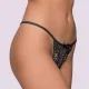 Milena By Paris Γυναικείο Micro G-String Δαντέλα Ασημένια Μαύρο 006905
