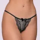 Milena By Paris Γυναικείο Micro G-String Δαντέλα Ασημένια Μαύρο 006905