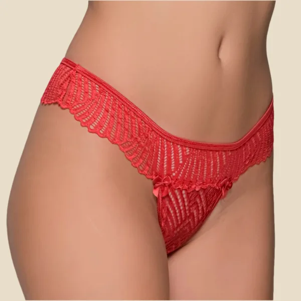 Milena by Paris Γυναικείο sexy εσώρουχο κόκκινο String με δαντέλα 007701 Milena by Paris Γυναικείο sexy εσώρουχο κόκκινο String με δαντέλα 007701