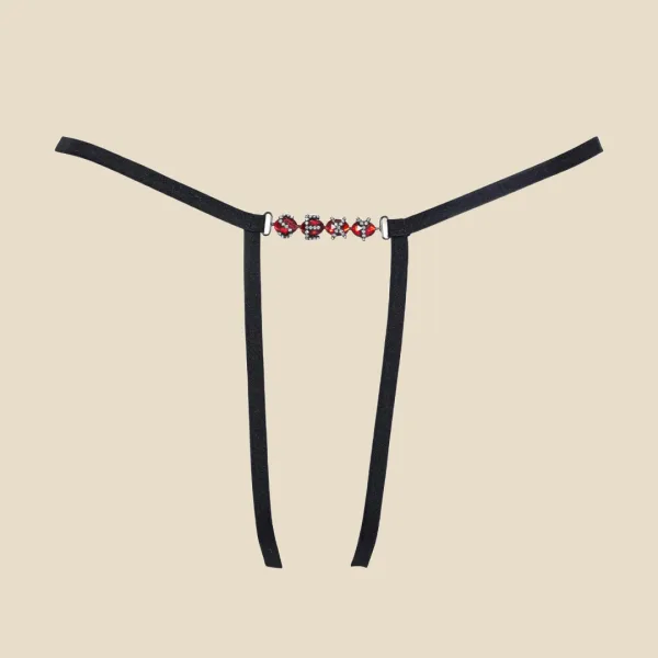 Milena by Paris Σέξυ Ανοιχτό G-String Μαύρο Διακοσμημένο με Στρας strass 006841 ONE SIZE Milena by Paris Σέξυ Ανοιχτό G-String Μαύρο Διακοσμημένο με Στρας strass 006841 ONE SIZE