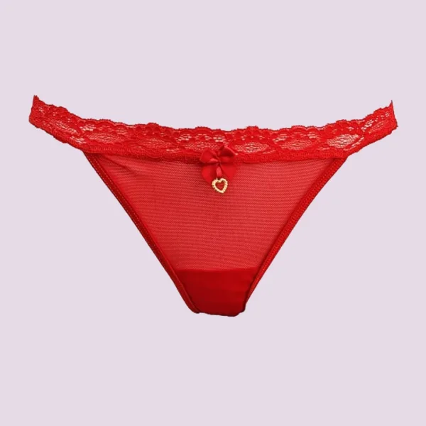 Milena By Paris Γυναικείο set sexy εσωρούχων κόκκινο μαύρο με καρδιές string Valentine's Day V25-933 Συσκευασία δώρου!!!!