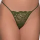 Milena G-String Lace γυναικείο Στρίνγκ Δαντέλα με λουλούδια ανάγλυφα Χακί Olive 006951