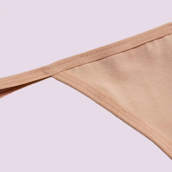 Ysabel Mora Γυναικείο Μπεζ Beige βαμβακερό cotton Thong με λεπτό κορδόνι στα πλαϊνά Στρίνγκ 19643