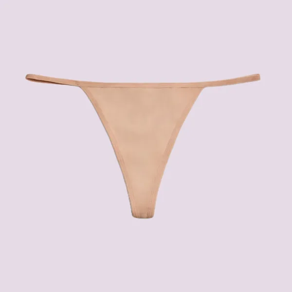 Ysabel Mora Γυναικείο Μπεζ Beige βαμβακερό cotton Thong με λεπτό κορδόνι στα πλαϊνά Στρίνγκ 19643
