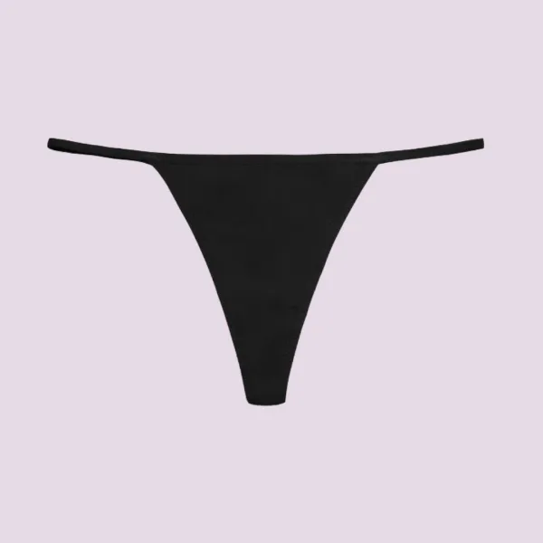 Ysabel Mora Γυναικείο Μαύρο βαμβακερό cotton Thong με λεπτό κορδόνι στα πλαϊνά Στρίνγκ 19643