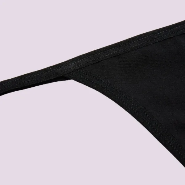 Ysabel Mora Γυναικείο Μαύρο βαμβακερό cotton Thong με λεπτό κορδόνι στα πλαϊνά Στρίνγκ 19643