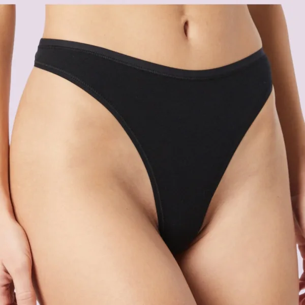 Palco Sciesser Γυναικείο String βαμβακερό εσώρουχο Μαύρο Simply Cotton best emotion 4197 Black