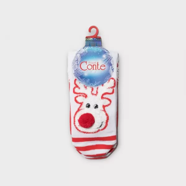 Conte Women's Socks New Year Χριστουγεννιάτικες Κάλτσες Τάρανδος λευκό 36-39 19C-71C Conte Women's Socks New Year Χριστουγεννιάτικες Κάλτσες Τάρανδος λευκό 36-39 19C-71C