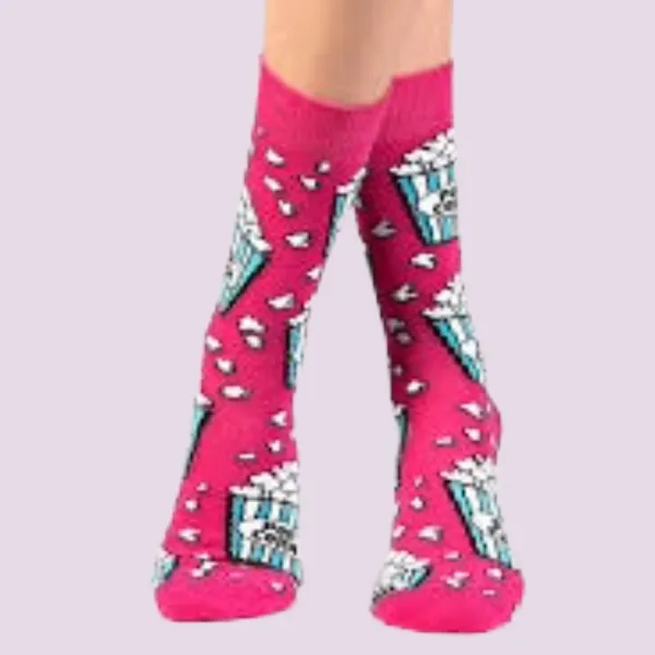 Ozzy γυναικείες βαμβακερές Κάλτσες fashion με σχέδια milk pop corn Σετ 4 τεμ σε υπέροχο κουτί συσκευασίας Δώρου 