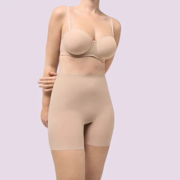 Ysabel Mora High Waisted Shaping Shorts Ψηλόμεσο Λαστέξ Σορτς Μπεζ 19638