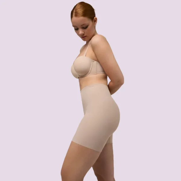 Ysabel Mora High Waisted Shaping Shorts Ψηλόμεσο Λαστέξ Σορτς Μπεζ 19638