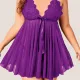 Nathalie Lingerie Γυναικείο Plus Size Μωβ Sexy Νυχτικό  με δώρο String Β2049
