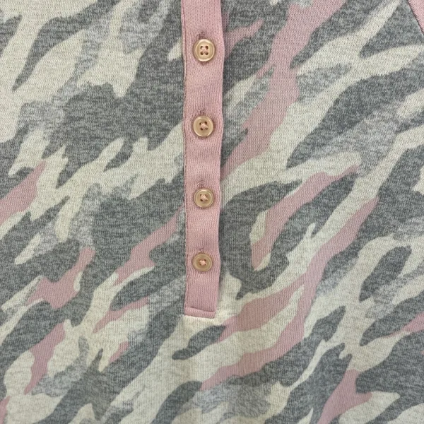 DKNY Γυναικεία μοντέρνο Νυχτικό ζεστό με κουμπιά Ροζ γκρί με φανταστικο σχέδιο ΥΙ2322485.PIINK.GREY