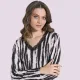 Jeannette Γυναικείο Νυχτικό Πολυτελείας  Viscose  V και δαντέλα  μπέζ και μαύρα νερά 8131
