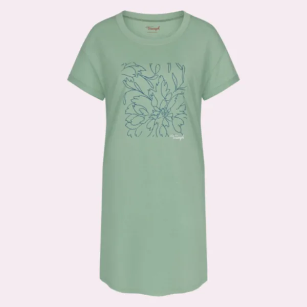 Triumph Nightdresses NDK X O1 γυναικείο κοντομάνικο νυχτικό απο 100% οργανικό βαμβάκι Πράσινο ανοιχτό 10222566-7685 Triumph Nightdresses NDK X O1 γυναικείο κοντομάνικο νυχτικό απο 100% οργανικό βαμβάκι Πράσινο ανοιχτό 10222566-7685