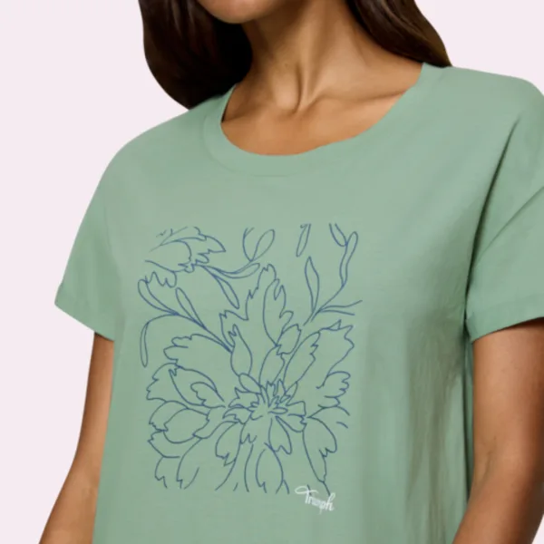 Triumph Nightdresses NDK X O1 γυναικείο κοντομάνικο νυχτικό απο 100% οργανικό βαμβάκι Πράσινο ανοιχτό 10222566-7685 Triumph Nightdresses NDK X O1 γυναικείο κοντομάνικο νυχτικό απο 100% οργανικό βαμβάκι Πράσινο ανοιχτό 10222566-7685