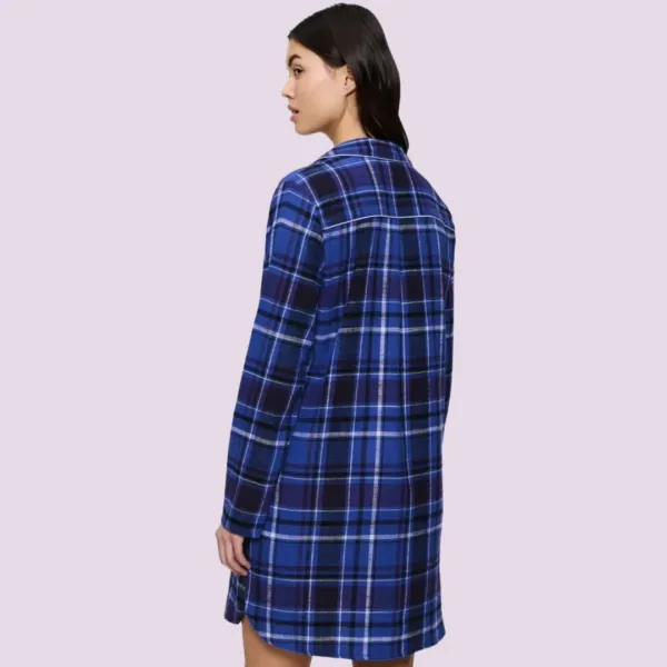 Triumph Boyfriend NDW 01 X Checks Γυναικείo Νυχτικό Μπλέ καρώ με κουμπιά 10225061 Μ008 Οργανικό βαμβάκι Triumph Boyfriend NDW 01 X Checks Γυναικείo Νυχτικό Μπλέ καρώ με κουμπιά 10225061 Μ008 Οργανικό βαμβάκι
