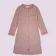 Γυναικείο Χειμερινό κλασικό βαμβακερό fleece νυχτικό με κουμπιά Ροζ με καρδούλες και διακριτική διακοσμητική τσεπούλα 7198