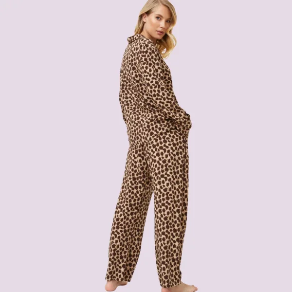 Aruelle Γυναικείο σετ πιτζάμας animal print 100% viscose πουκαμίσα με κουμπιά & παντελόνι με τσέπες Susan Dream with us 39.01.23.652