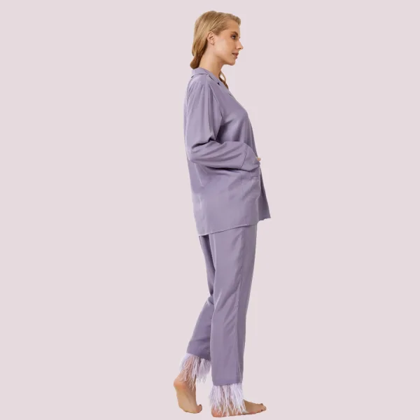 Aruelle Γυναικείο Σετ Πυτζάμα Viscose με πουκάμισο και μακρύ παντελόνι Vivian pajama long Μωβ Aruelle Γυναικείο Σετ Πυτζάμα Viscose με πουκάμισο και μακρύ παντελόνι Vivian pajama long Μωβ