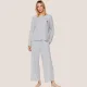 DKNY Γυναικεία χειμωνιάτικη Homewear Cozy Πιτζάμα Βαμβακερή Γκρί Ριπ YI2822501 DKNY Γυναικεία χειμωνιάτικη Homewear Cozy Πιτζάμα Βαμβακερή Γκρί Ριπ YI2822501