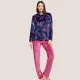 Jeannette Γυναικεία Χειμερινή Πιτζάμα Homewear με πατιλέτα fleece Μπλέ χρώμα και φούξια λεπτομέρειες 7742 Jeannette Γυναικεία Χειμερινή Πιτζάμα Homewear με πατιλέτα fleece Μπλέ χρώμα και φούξια λεπτομέρειες 7742
