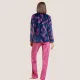 Jeannette Γυναικεία Χειμερινή Πιτζάμα Homewear με πατιλέτα fleece Μπλέ χρώμα και φούξια λεπτομέρειες 7742 Jeannette Γυναικεία Χειμερινή Πιτζάμα Homewear με πατιλέτα fleece Μπλέ χρώμα και φούξια λεπτομέρειες 7742