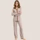 Jeannette Γυναικεία Χειμερινή Πιτζάμα Homewear με φανταστικό Μπεζ χρώμα και καφέ Τρέσα V με χρυσές λεπτομέρειες 7938 Beige Jeannette Γυναικεία Χειμερινή Πιτζάμα Homewear με φανταστικό Μπεζ χρώμα και καφέ Τρέσα V με χρυσές λεπτομέρειες 7938 Beige