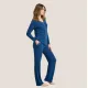 Jeannette Γυναικεία Χειμερινή Πιτζάμα Homewear με φανταστικό Μπλέ χρώμα και Τρέσα V με χρυσές λεπτομέρειες 7938 Blue Jeannette Γυναικεία Χειμερινή Πιτζάμα Homewear με φανταστικό Μπλέ χρώμα και Τρέσα V με χρυσές λεπτομέρειες 7938 Blue