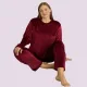 Mihra γυναικεία Μπορντώ βελούδινη πιτζάμα Plus sizes 13213-3 Bordaux Mihra γυναικεία Μπορντώ βελούδινη πιτζάμα Plus sizes 13213-3 Bordaux