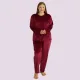 Mihra γυναικεία Μπορντώ βελούδινη πιτζάμα Plus sizes 13213-3 Bordaux Mihra γυναικεία Μπορντώ βελούδινη πιτζάμα Plus sizes 13213-3 Bordaux