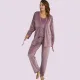 Mihra Γυναικεία Χειμερινή Βελούδινη Πιτζάμα Λιλά Σετ 3τεμ Τοπ-Ρόμπα-Μακρύ Παντελόνι 13402-R322