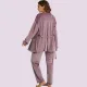 Mihra Γυναικεία Χειμερινή Βελούδινη Πιτζάμα Λιλά Σετ 3τεμ Τοπ-Ρόμπα-Μακρύ Παντελόνι 13402-R322