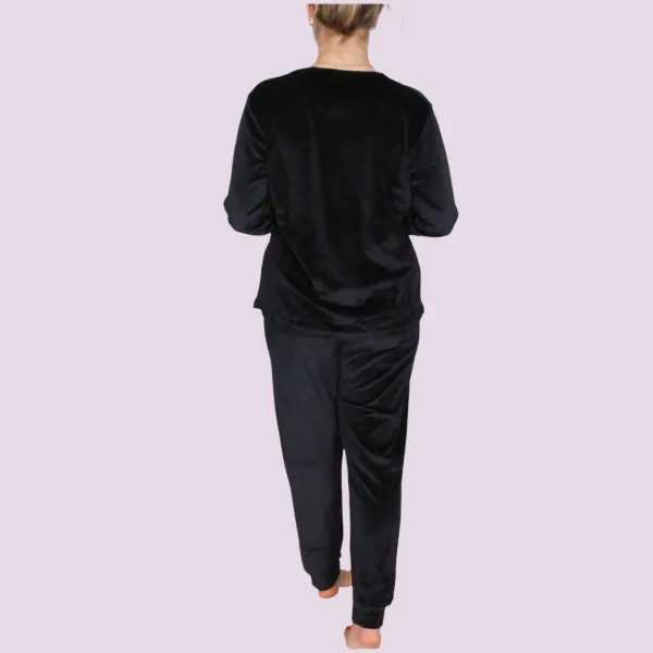 Mihra γυναικεία Μαύρη βελούδινη πιτζάμα autumn vibes 13165-13 Black Mihra γυναικεία Μαύρη βελούδινη πιτζάμα autumn vibes 13165-13 Black