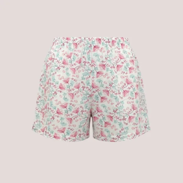 Q-bo Γυναικείο αμάνικο set babydoll Micromodal Τιρκουάζ top & σορτς με λουλουδάκια floral 9663.VQ
