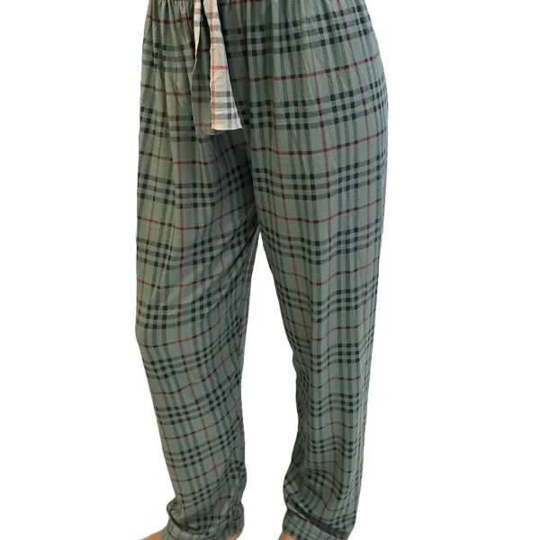 Rinda Mood Γυναικείο ζεστό Παντελόν Καρό πράσινο μέντα Plus Size Mix & Match Rinda.MINT το κάτω μέρος της Πυτζάμας 