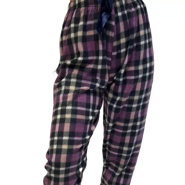 Rinda Mood Γυναικείο Παντελόνι Πυτζάμας Fleece Μώβ Καρό Mix & Match Rinda.Purple