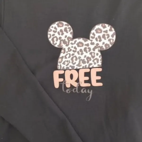 Γυναικεία Χειμερινή Πιτζάμα Mαύρη Μπλούζα λεοπάρ παντελόνι  Animal.print.Minnie