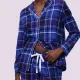 Triumph Boyfriend PW 01 Checks X Γυναικεία Πυτζάμα Μπλέ καρώ με κουμπιά 10225075 Μ008 Οργανικό βαμβάκι Triumph Boyfriend PW 01 Checks X Γυναικεία Πυτζάμα Μπλέ καρώ με κουμπιά 10225075 Μ008 Οργανικό βαμβάκι