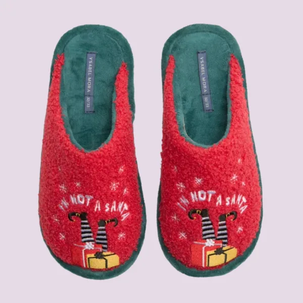 Ysabel Mora γυναικείες Χριστουγεννιάτικες Παντόφλες 44050  I am not Santa Elf
