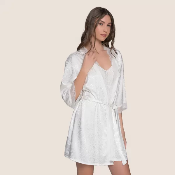Milena by Paris Γυναικεία Ρόμπα Ιβουάρ Ζακάρ Ιδανικό για Νυφικό Σετ 005361 Robes Milena by Paris Γυναικεία Ρόμπα Ιβουάρ Ζακάρ Ιδανικό για Νυφικό Σετ 005361 Robes