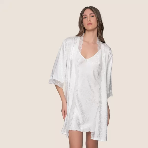 Milena by Paris Γυναικεία Ρόμπα Ιβουάρ Ζακάρ Ιδανικό για Νυφικό Σετ 005361 Robes Milena by Paris Γυναικεία Ρόμπα Ιβουάρ Ζακάρ Ιδανικό για Νυφικό Σετ 005361 Robes