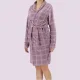 Asel Γυναικεία Χειμερινή Ρόμπα δετή Ροζ Λιλά καρώ fleece 8206 Pink