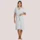 Zen by Daisy Γυναικείο Ρόμπα με ζώνη viscose μέχρι το γόνατο Γκρί ριπ 87810