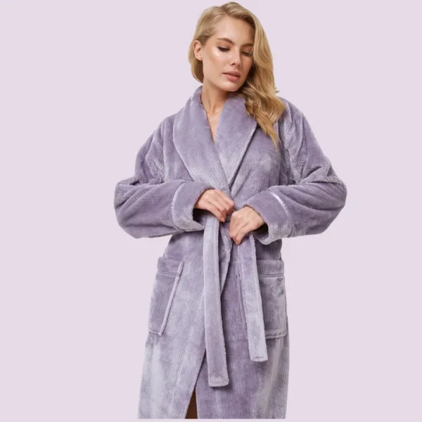 Aruelle Adalyn Bathrobe Fleece Γυναικεία  Ρόμπα λιλά με τσέπες 