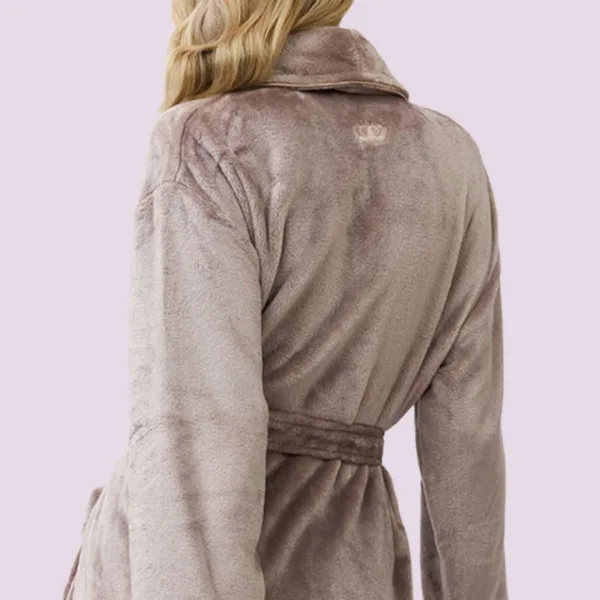 Aruelle Γυναικεία Ζεστή Ρόμπα Απαλή Fleece Πολυτελείας πούρο light brown Eva Bathrobe