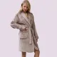 Aruelle Γυναικεία Ζεστή Ρόμπα Απαλή Fleece Πολυτελείας πούρο light brown Eva Bathrobe