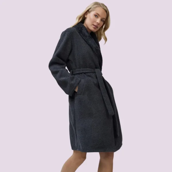 Aruelle Γυναικεία Χειμωνιάτική  Ρόμπα Πολυτελείας με ζώνη Luxry Loungewear  Grey Γκρί  Georgia 39.01.23.878