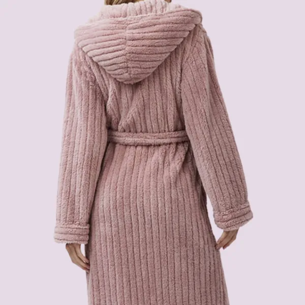 Aruelle Γυναικεία Ζεστή Ρόμπα Απαλή Fleece Πολυτελείας με κουκούλα Pink Ροζ Martha 39.01.23.893