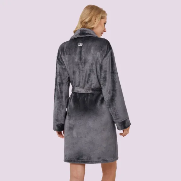 Aruelle Γυναικεία Ζεστή Ρόμπα Απαλή Fleece Πολυτελείας grey Γκρί Eva Bathrobe